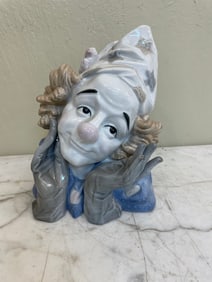 Large Porcelain Clown Head Figurine