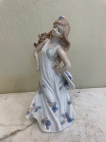 Porcelain Girl with Hat & Flowers