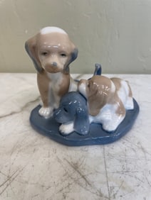 3 Porcelain Puppies Figurine
