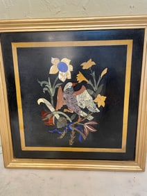 Pietra Dura Mosaic Plaque W/ Precious Stones Inlay