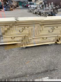 Pair of Wood Night Stands w/ Unique Roman Design