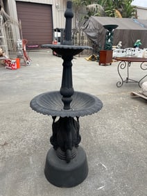 2 Tiered Bronze Fountain w/ Swans