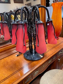 Art Deco -6 Light Table Lamp