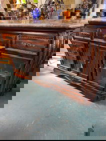 Unique Wooden Bar with Marble Top