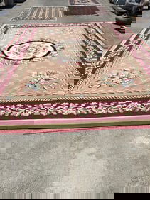 French Abazone Medallion Area Rug