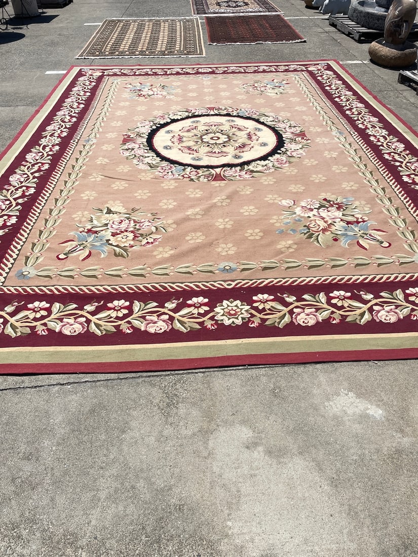French Abazone Medallion Area Rug