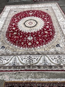 Very Fine Silk Area Rug w/ Medallion Design