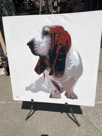 Basset Hound Abstract Oil On Canvas