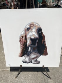 Basset Hound Abstract Oil On Canvas