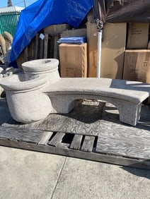 Granite Bench with Planters