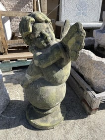 Clay Garden Statue - Angel on Ball