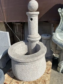 Hand-Carved Granite Fountain