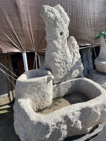 Large Hand-Carved Granite Fountain