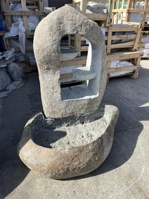 Hand-Carved Riverstone Fountain