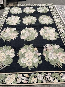 Hand-Made Pierpoint Tapestry/Area Rug with Flowers