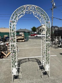 Wrought Iron Garden Arch w/ Floral Design
