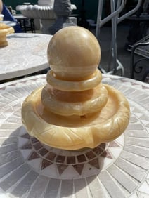 Small Self-Contained Yellow Marble Fountain