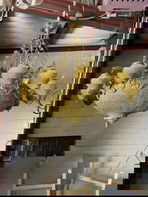 Large Hand-Made Acrylic Bead and Brass Chandelier