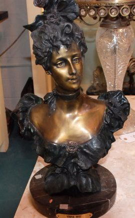 Verna Bust by Rigual, Bronze on Marble Base (1 of 5)