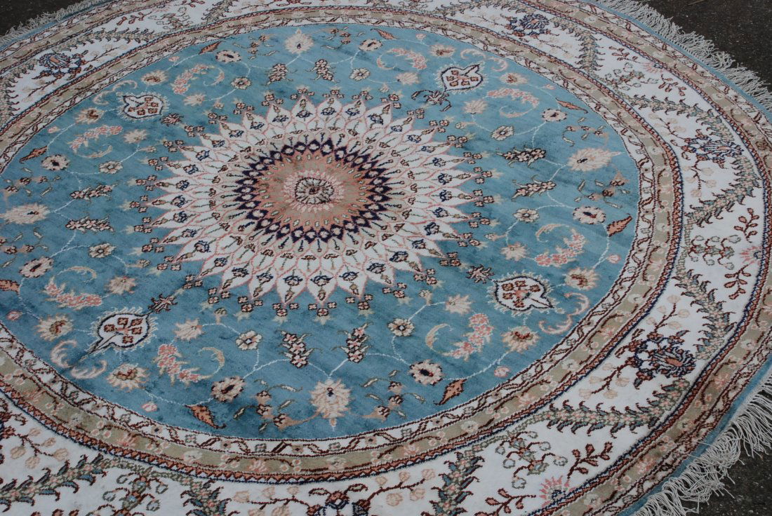 Magnificent Handmade Silk on Silk Round Rug (1 of 8)