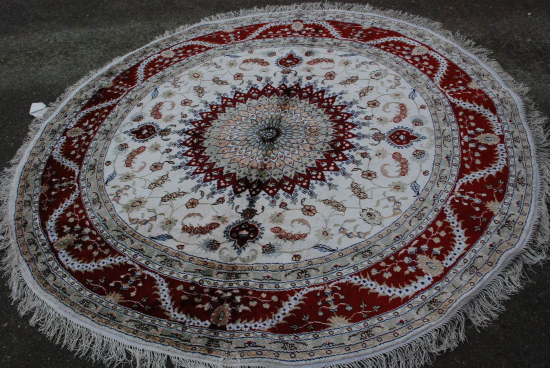 Beautiful Handmade Silk on Silk Round Rug (1 of 8)