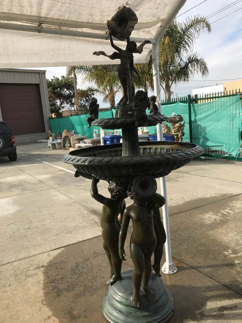 Large Bronze Fountain with 2 Tiers and Dual Patina by (1 of 1)