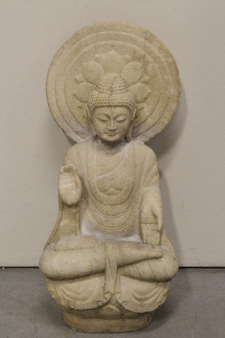 A fine Chinese marble carved seated Buddha (1 of 10)