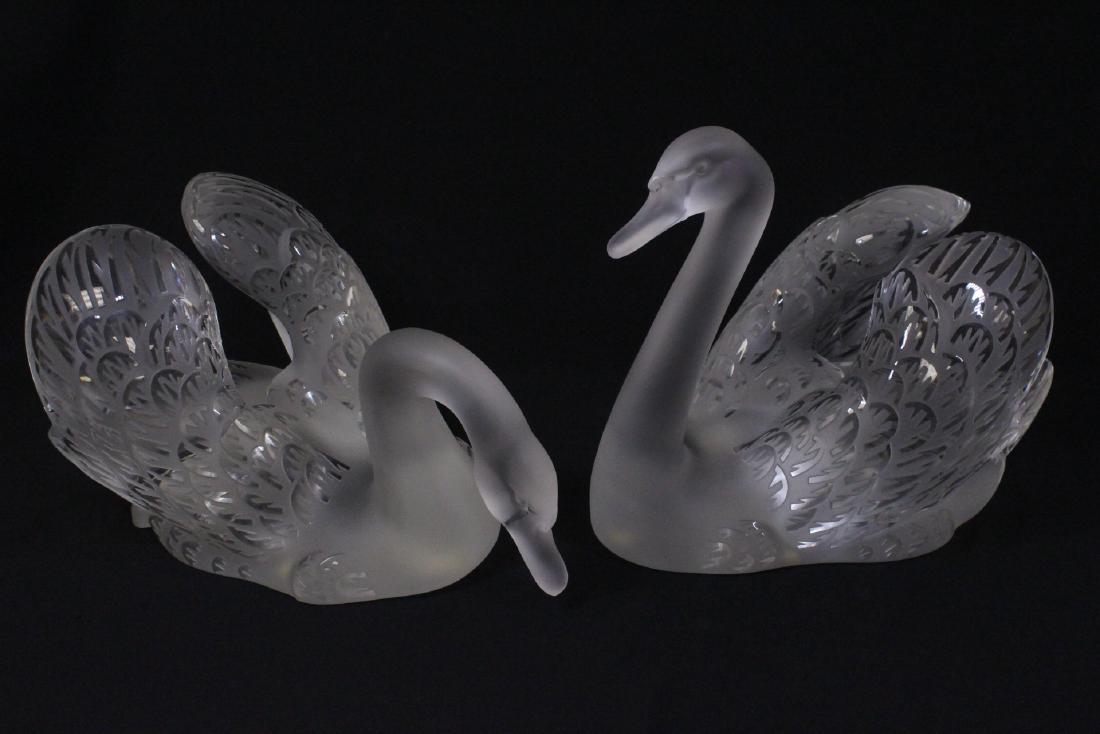 Pair beautiful large crystal swan by Lalique (1 of 10)