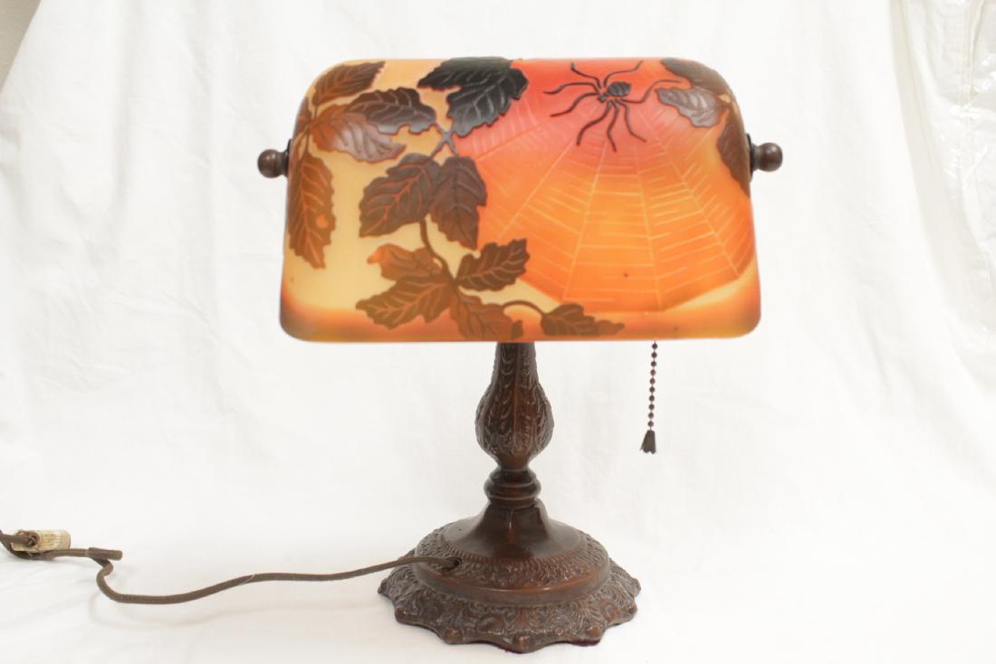 Early 20th c. lamp with shade signed Galle (1 of 10)