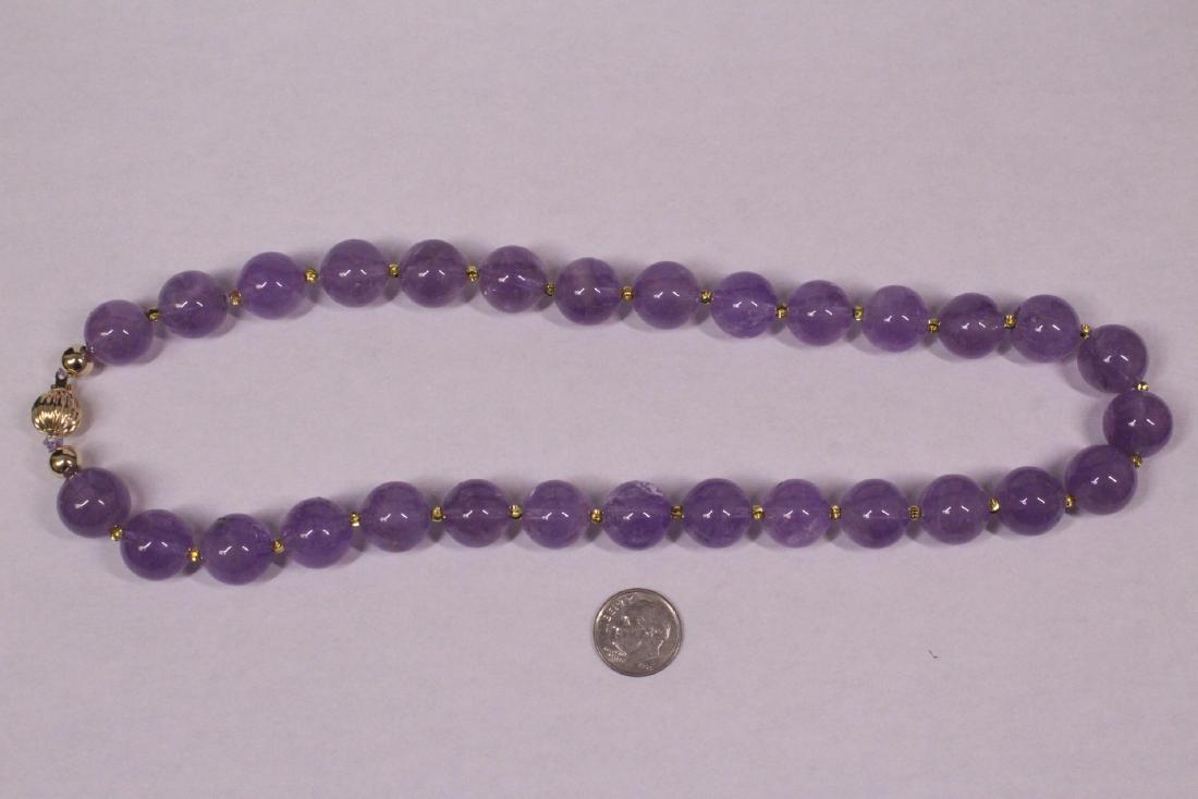 amethyst bead necklace with 14K Y/G clasp (1 of 10)