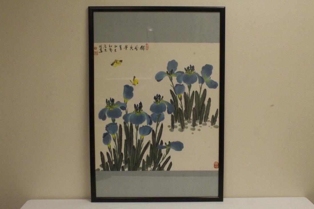 Framed Chinese w/c, signed Chen Dong Guang (1 of 10)