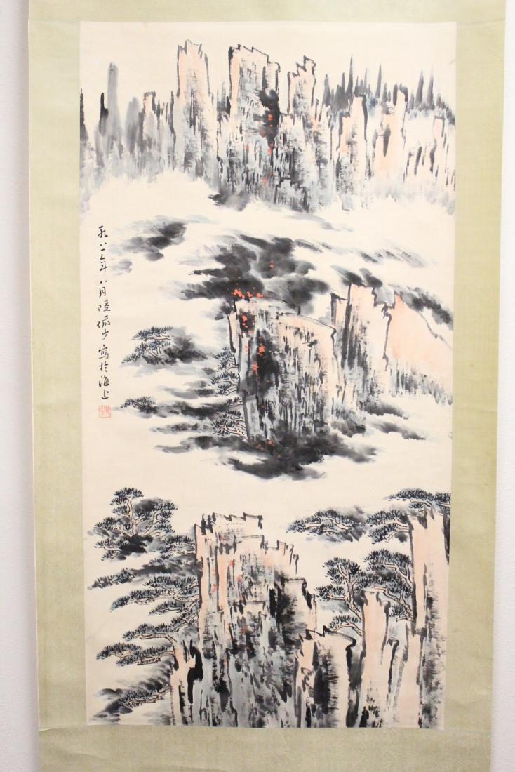 Chinese watercolor scroll "landscape" (1 of 10)