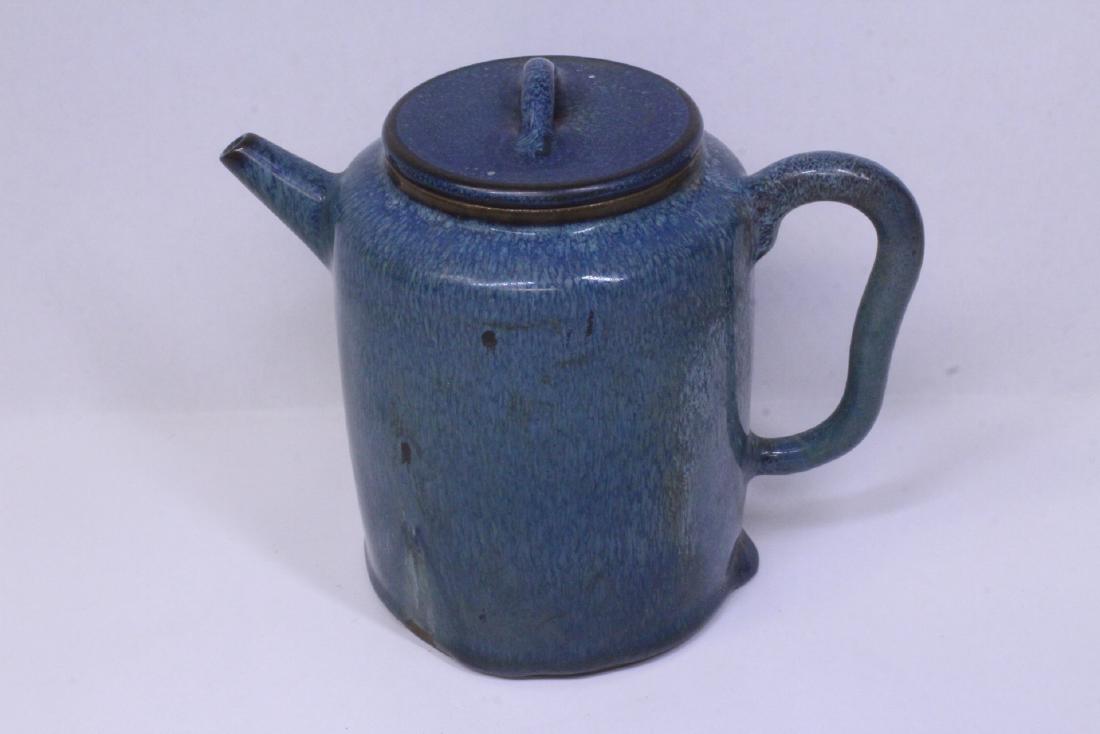 Blue glazed Yixing teapot (1 of 10)