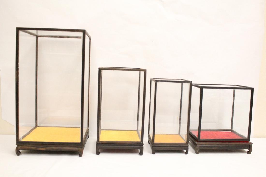 4 zitan wood stands with glass cubes (1 of 10)
