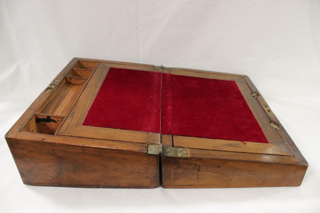 Antique English traveling lap desk with inlaid (1 of 10)