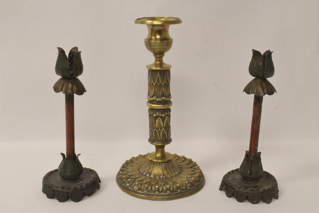 Pr 18th/19th c. candle holders, & a Victorian one (1 of 10)