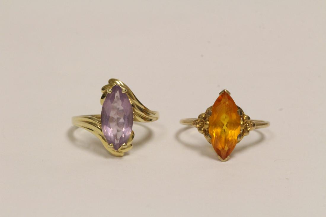 14K amethyst ring and a 10K citrine ring (1 of 10)