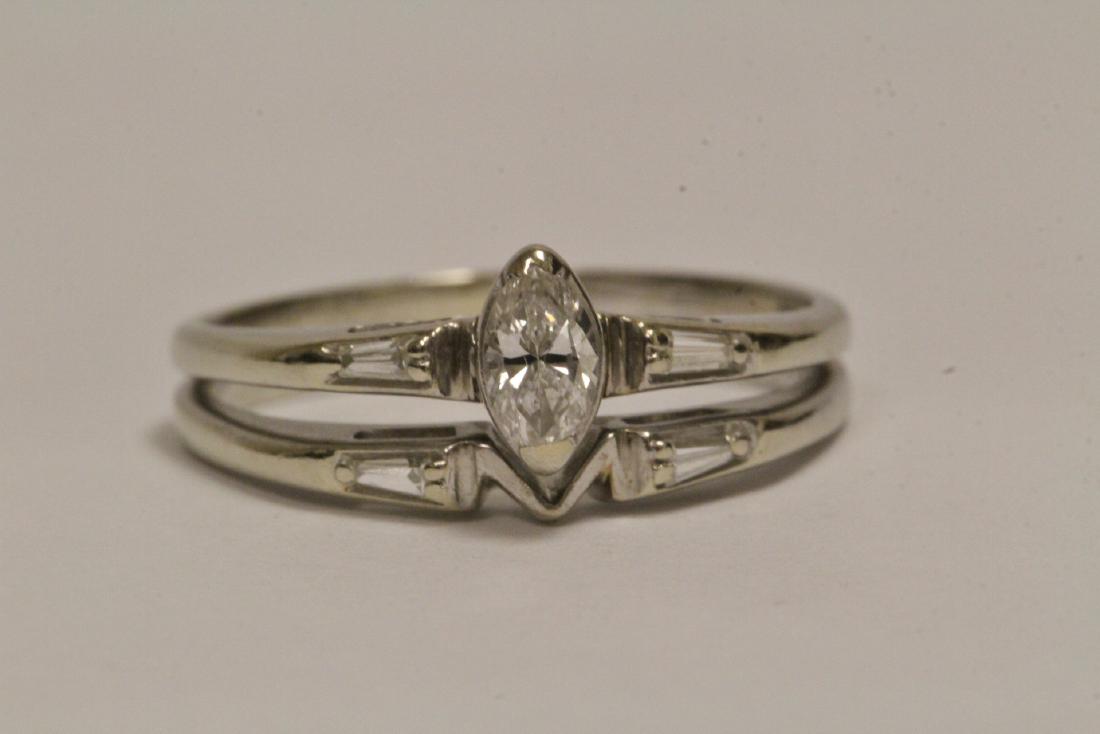 14K W/G diamond ring with ring guard (1 of 9)