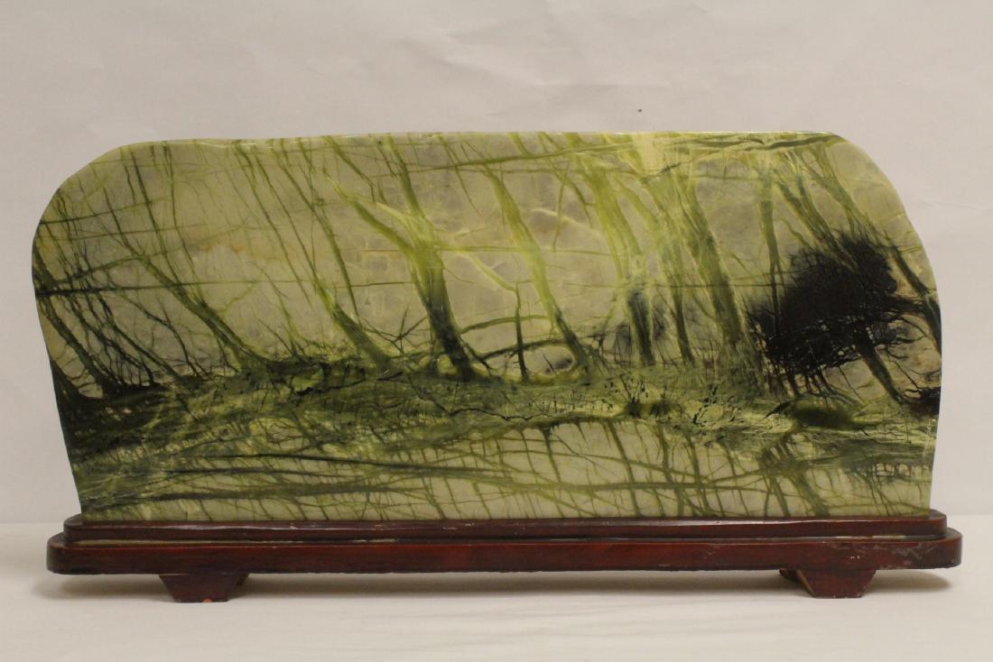 Large scholar stone plaque on stand (1 of 10)