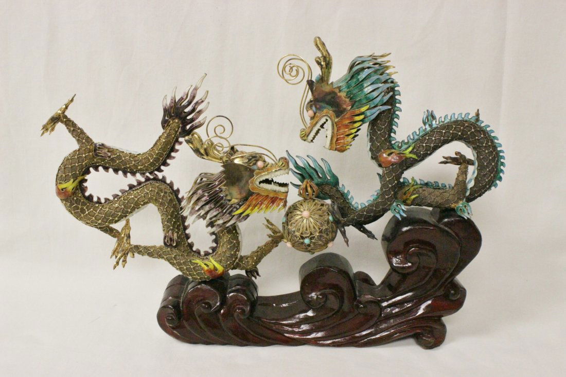 A large Chinese enamel silver ornament (1 of 9)