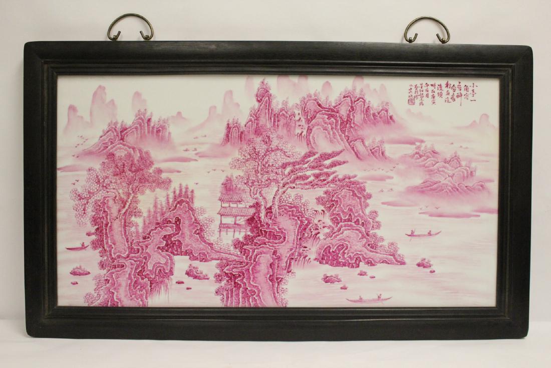 A large hand painted porcelain plaque (1 of 10)