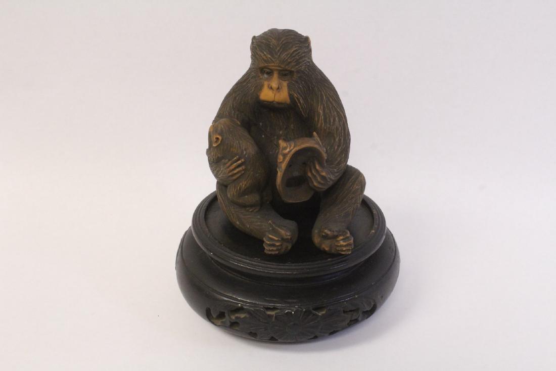 Japanese antique wood carving, signed by artist (1 of 10)