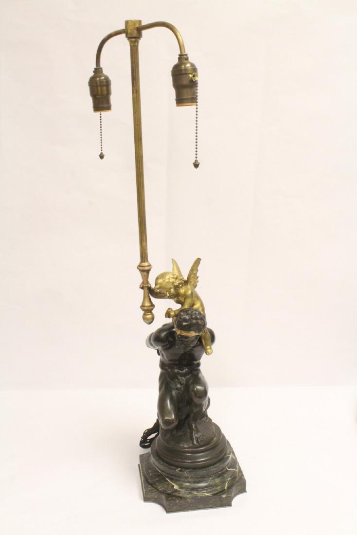 table lamp with parcel gilt bronze sculpture base (1 of 10)
