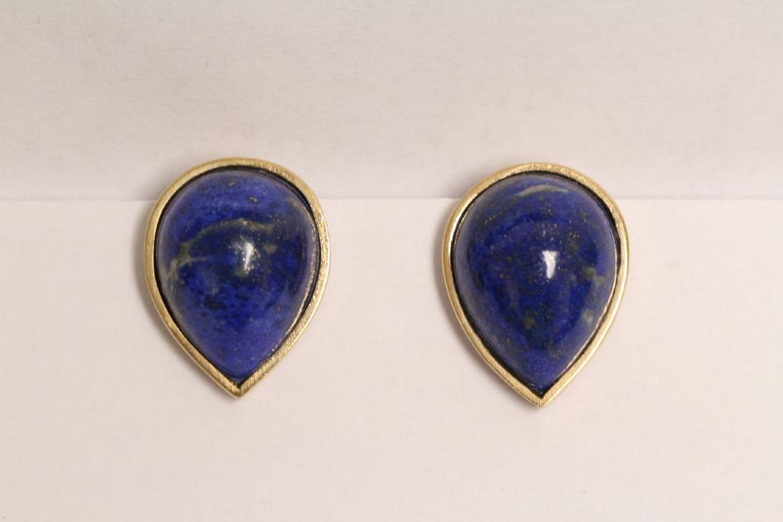 Pair 14K Y/G lapis earrings (1 of 10)