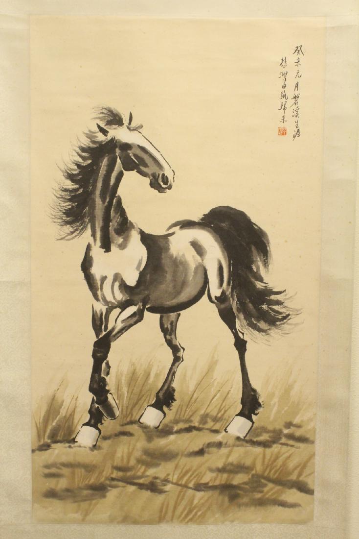 Chinese watercolor scroll attributed to Xu Bei Hong (1 of 10)