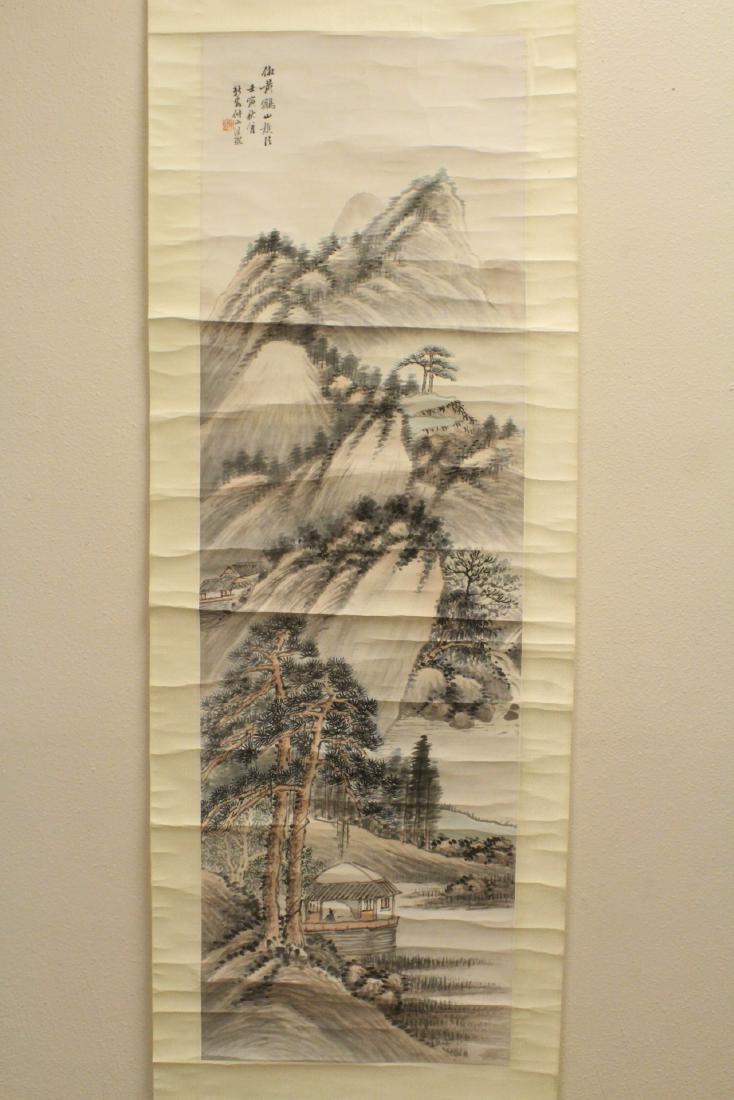 Chinese watercolor scroll attributed to Wang Kun (1 of 10)