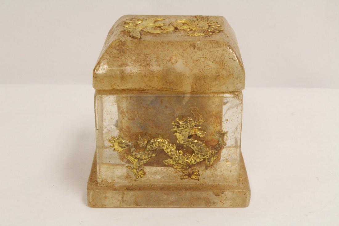 Chinese crystal box with color stones (1 of 10)