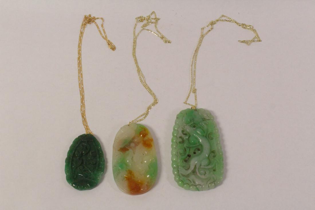 3 jadeite like stone plaque made necklace (1 of 10)