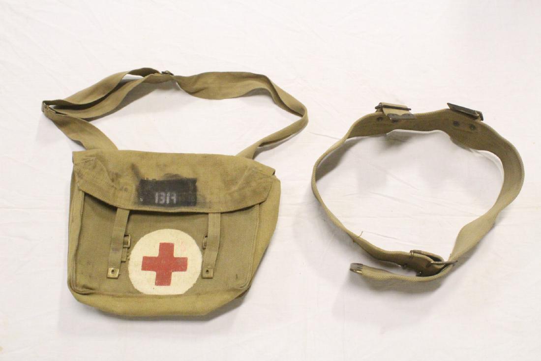 US WWI medical bag & a canvas belt, all dated (1 of 10)