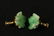 Pair vintage silver framed jadeite earrings - 2